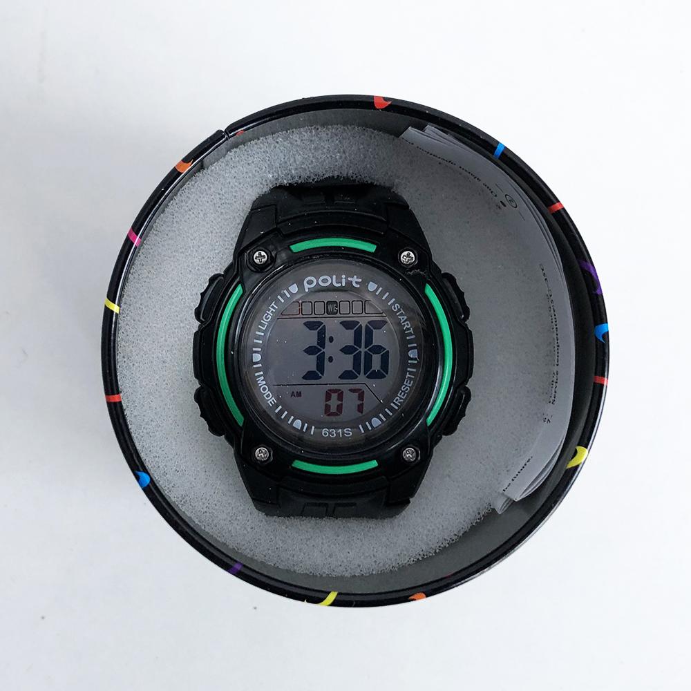 Годинник наручний Polit, в коробці. Колір: зелені вставки