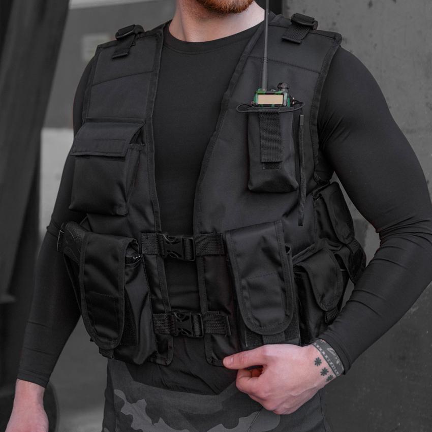 Розвантажувальний жилет / Розвантаження на 10 кишень / Тактичне розвантаження РПС. Колір: чорний