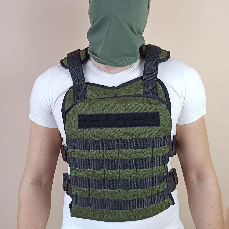 Плитоноска укріплена за стандартами НАТО. Без плити. Жилет для пластин. Колір: темно-зелений